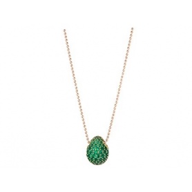 Tatiana Fabergè necklace in rosé silver and green zircons Green Eyes