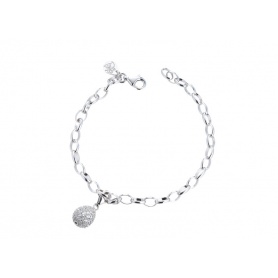 TSARS chain bracelet with pavé egg pendant