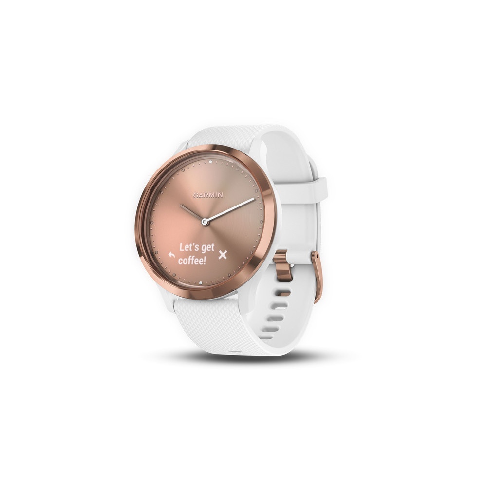 Garmin Vivomove HR Smartwatch watch, white and gold