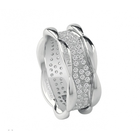 Salvini Sunny ring with white gold band and pavè diamonds