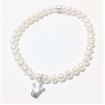 Bracciale Mimì elastica con perle bianche e Corona