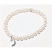 Elastisches Mimì Armband mit weißen Perlen und Luna