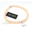 Elastic Mimì bracelet with cream pearls and Butterfly