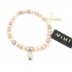 Elastic Mimì bracelet with multicolored pearls and Crown