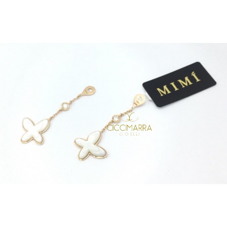 Pendants for Mimì FreeVola earrings in rose gold, mother of pearl and diamonds