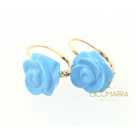 Mimi Grace Monachina earrings with turquoise roses