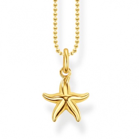 Thomas Sabo pellet necklace Yellow gold-plated sea star