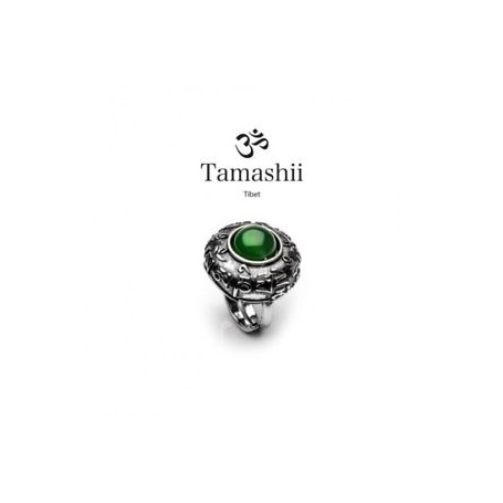 Tamashii Dvags Agate Green ring in silver and stone