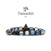 Tamashii Agate bracelet Light blue Striated one turn - BHS900-84