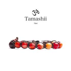 Tamashii Red Agate Bracelet Striata a round - BHS900-118