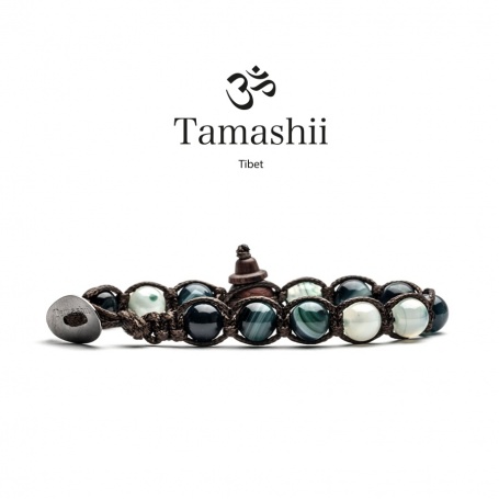 Tamashii Achat Armband Green Persia Striata eine Runde - BHS900-161