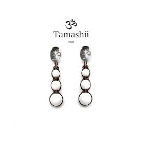 Orecchini pendenti Tamashii argento ed Agata Bianca - EHST3-14