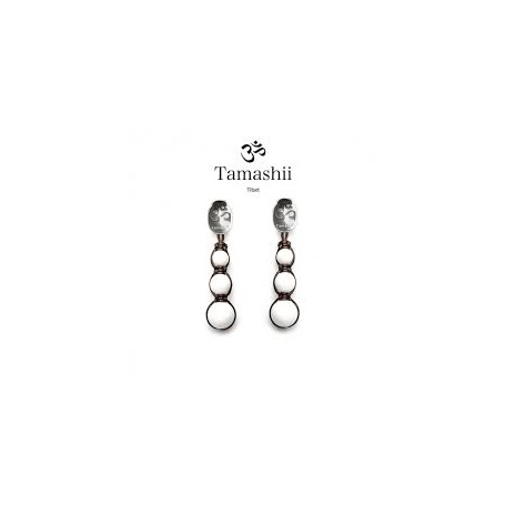 Tamashii Silver and White Agate Drop Earrings - EHST3-14
