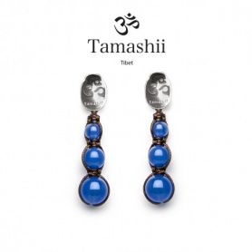 Tamashii silver and blue agate drop earrings - EHST3-18