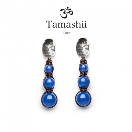 Orecchini pendenti Tamashii argento ed Agata blu - EHST3-18