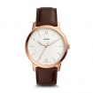 Fossil men's watch The Minimalist rosè in brown leather - FS5463