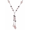 Bronzallure Halskette Rosè mit Perlen und Rauchquarz