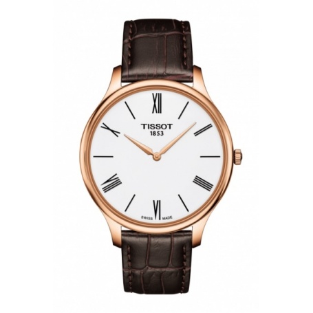 Tissot Tradition Skin rosè watch in leather - T0634093601800