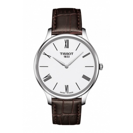 Tissot Tradition Skin silver watch in leather - T0634091601800