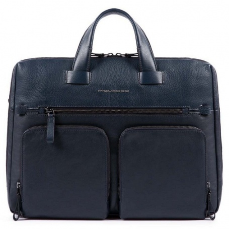 Piquadro briefcase Linea Line blue leather - CA4487W89/BLU